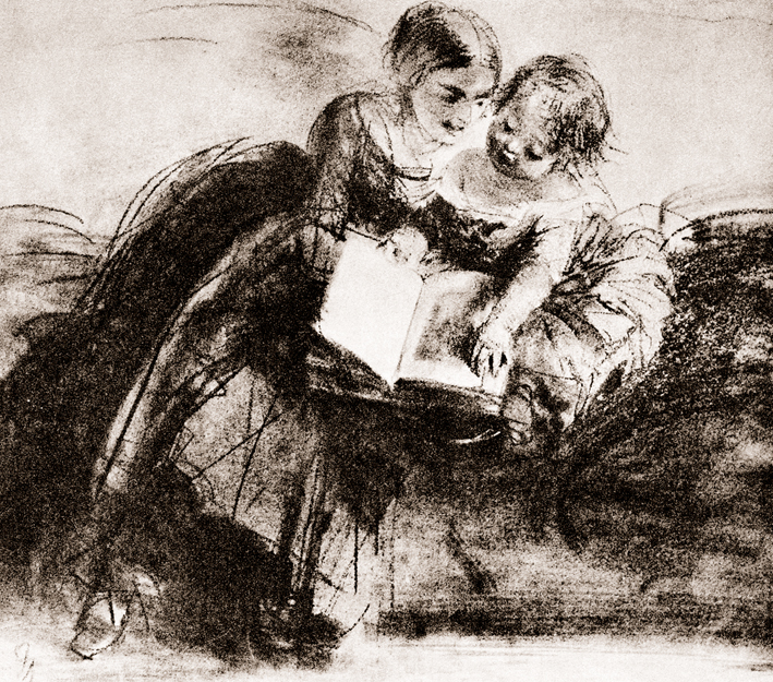  Adolpyh Von Menzel —— 看书的母女